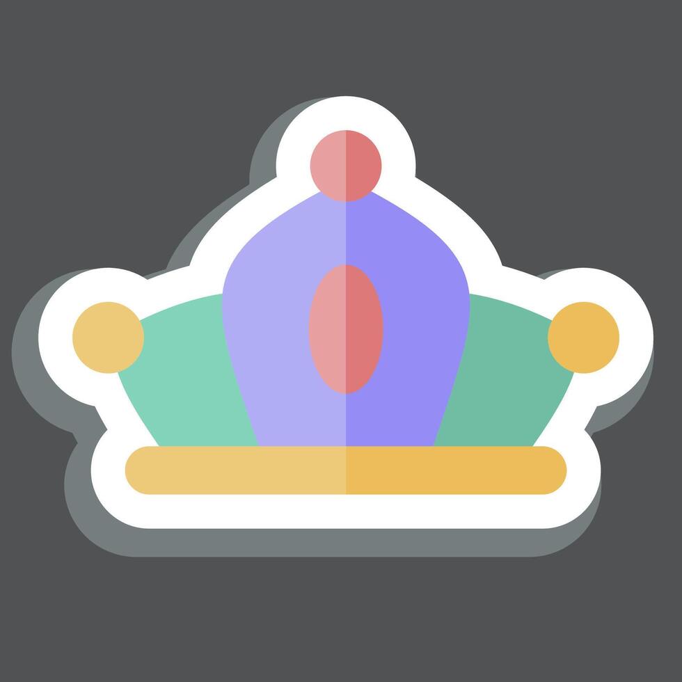 Sticker Crown. related to Jewelry symbol. simple design editable. simple illustration vector