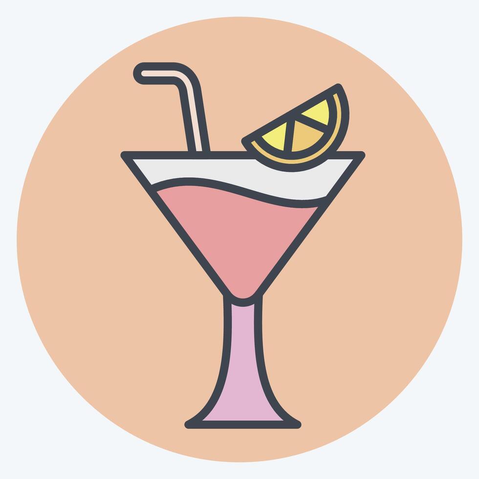 Icon Martini. related to Cocktails,Drink symbol. color mate style. simple design editable. simple illustration vector