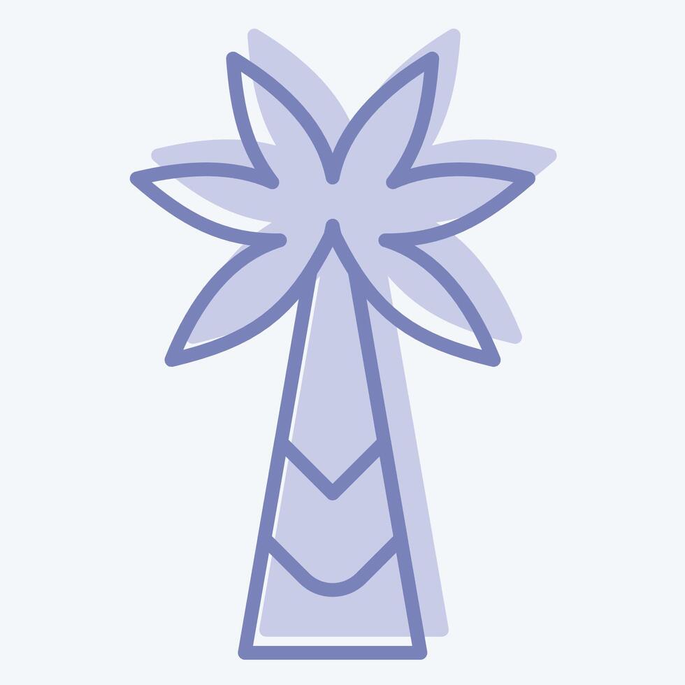 Icon Palm Tree. related to Kenya symbol. two tone style. simple design editable. simple illustration vector