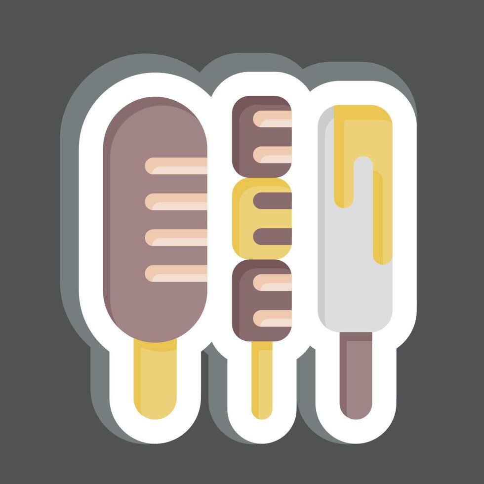 Sticker Sausage. related to Fast Food symbol. simple design editable. simple illustration vector