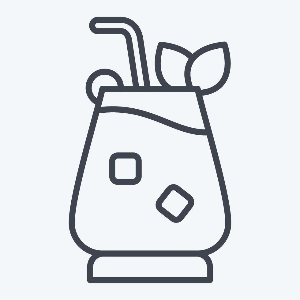 Icon Mai Tai. related to Cocktails,Drink symbol. line style. simple design editable. simple illustration vector