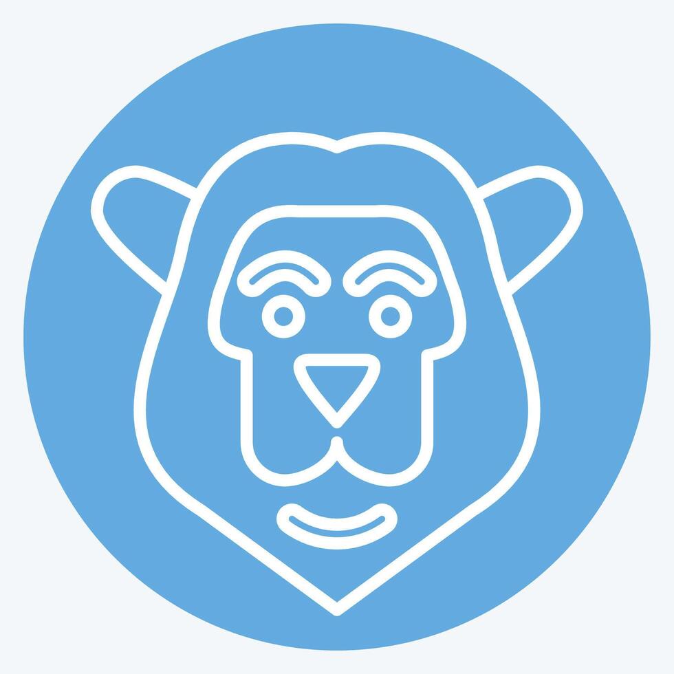 Icon Lion. related to Kenya symbol. blue eyes style. simple design editable. simple illustration vector