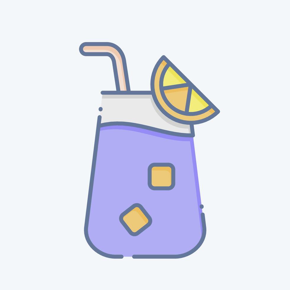 Icon Blue Lagoon. related to Cocktails,Drink symbol. doodle style. simple design editable. simple illustration vector