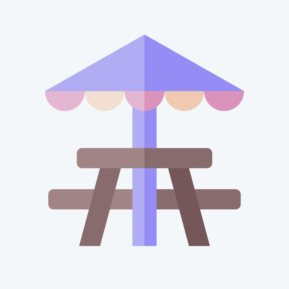 Icon Picnic Table. related to Picnic symbol. flat style. simple design editable. simple illustration vector