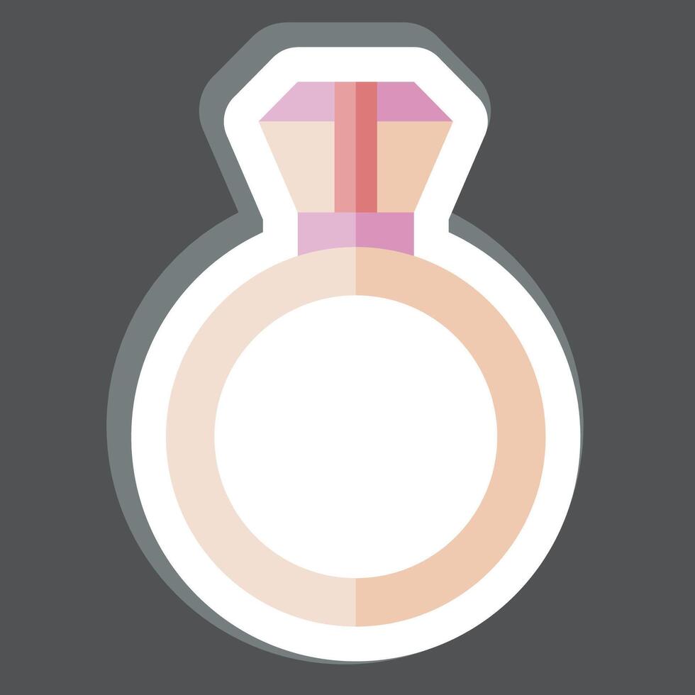 Sticker Diamond Ring. related to Fashion symbol. simple design editable. simple illustration vector