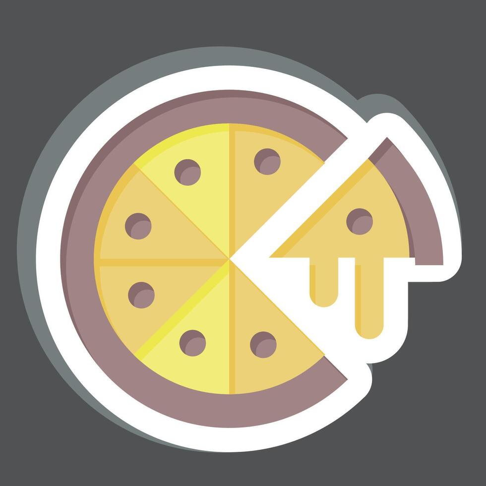 Sticker Pizza. related to Fast Food symbol. simple design editable. simple illustration vector