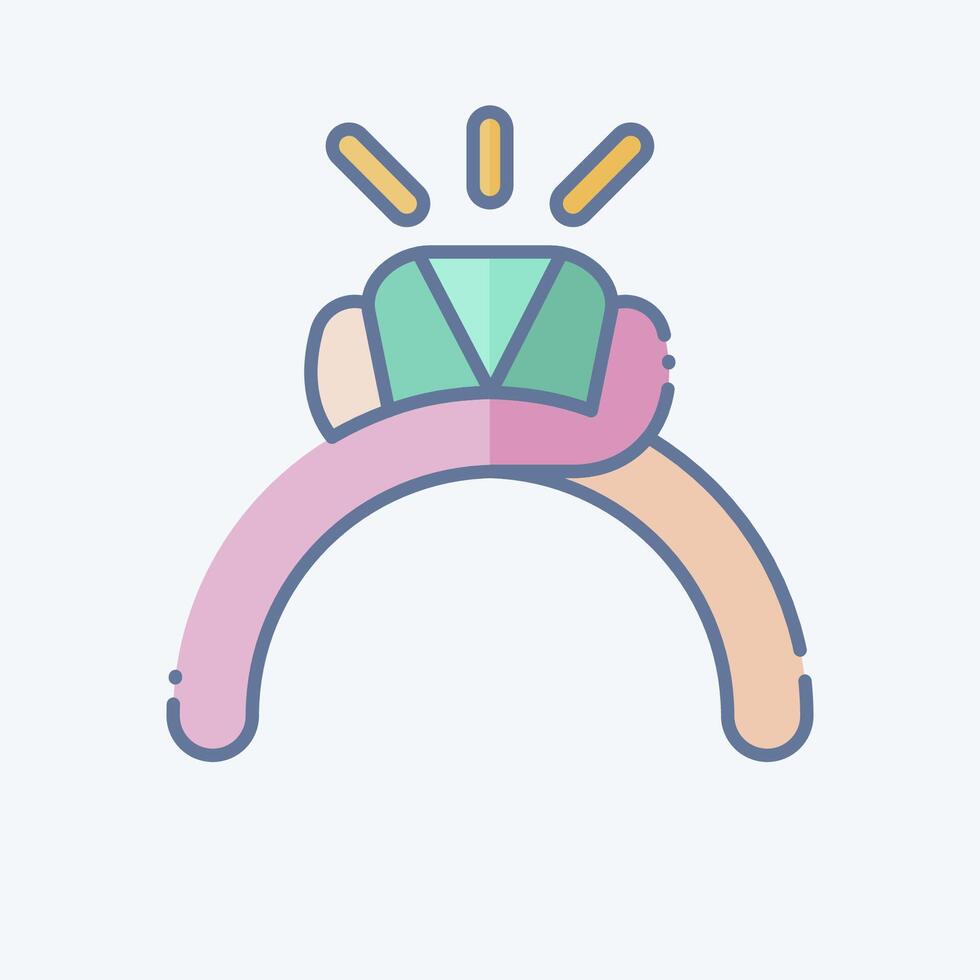 Icon Ring. related to Jewelry symbol. doodle style. simple design editable. simple illustration vector