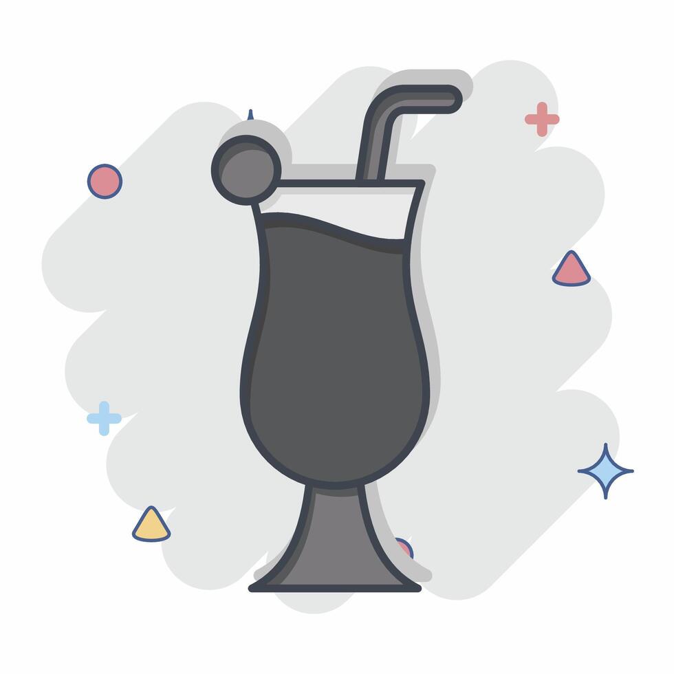 Icon Cocktail 4. related to Cocktails,Drink symbol. comic style. simple design editable. simple illustration vector