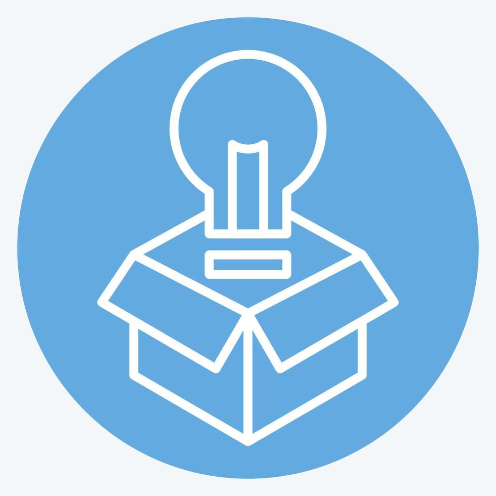 Icon Packaging Design. related to Creative Concept symbol. blue eyes style. simple design editable. simple illustration vector