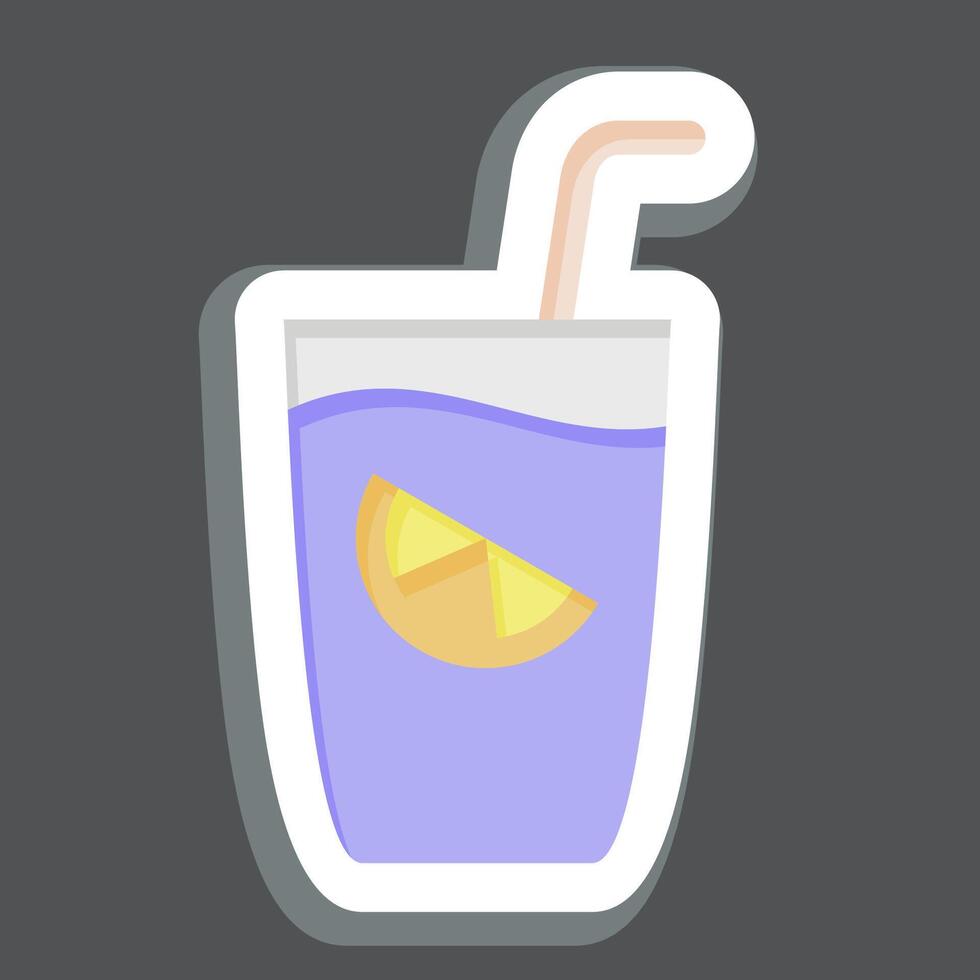 Sticker Gin Tonic. related to Cocktails,Drink symbol. simple design editable. simple illustration vector