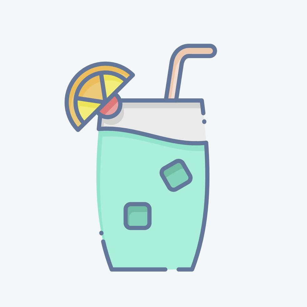 Icon Tom Collins. related to Cocktails,Drink symbol. doodle style. simple design editable. simple illustration vector