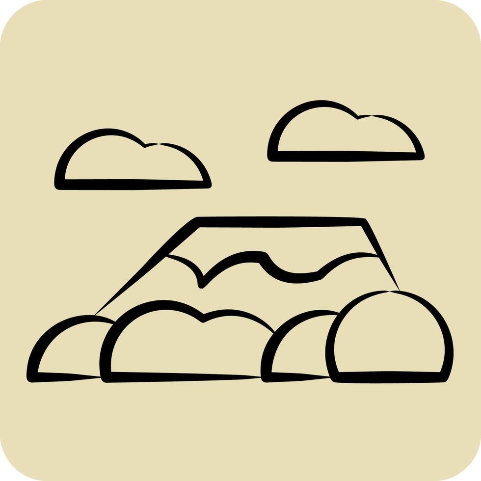 Icon Mount kilimanjaro. related to Kenya symbol. hand drawn style. simple design editable. simple illustration vector