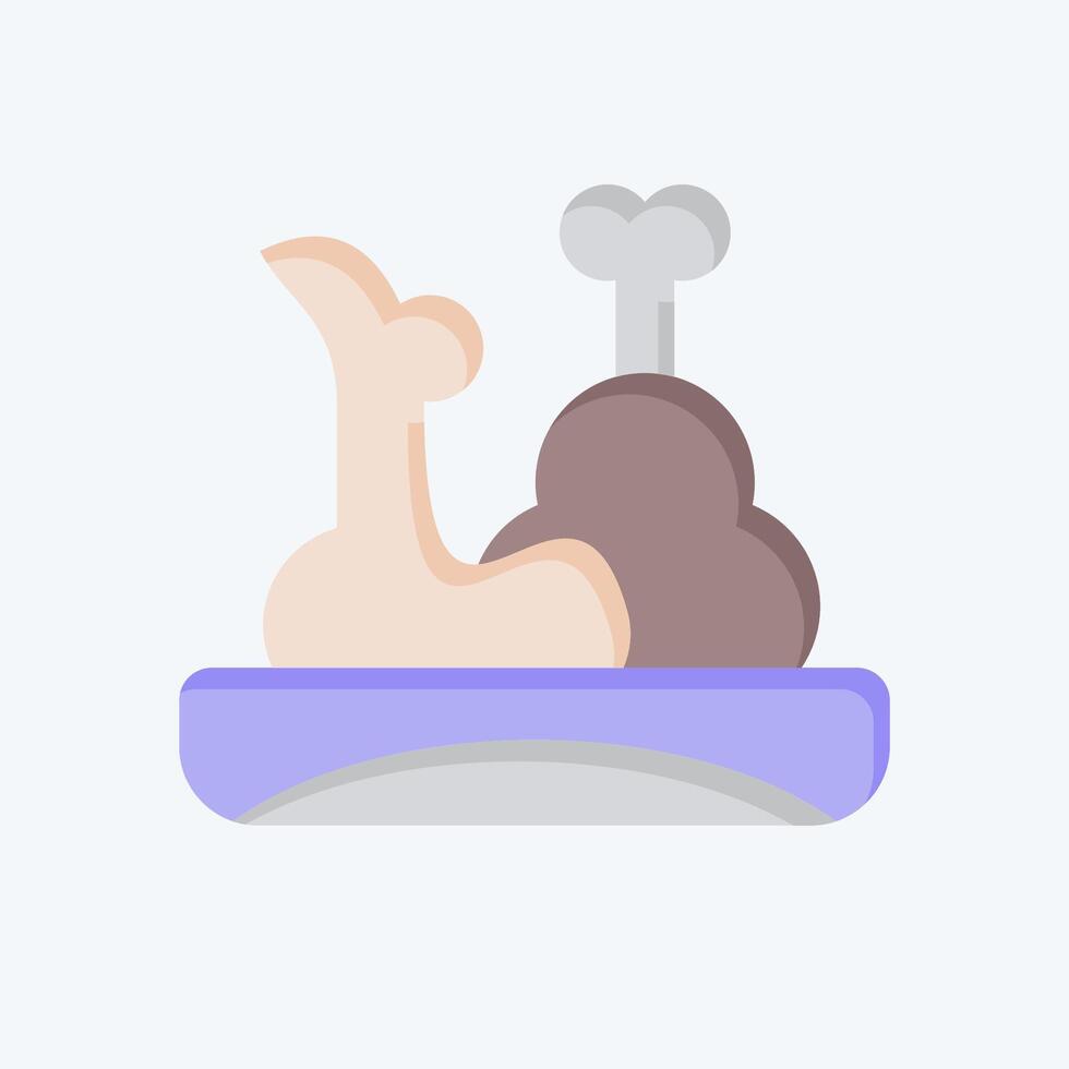 icono pollo pierna. relacionado a picnic símbolo. plano estilo. sencillo diseño editable. sencillo ilustración vector