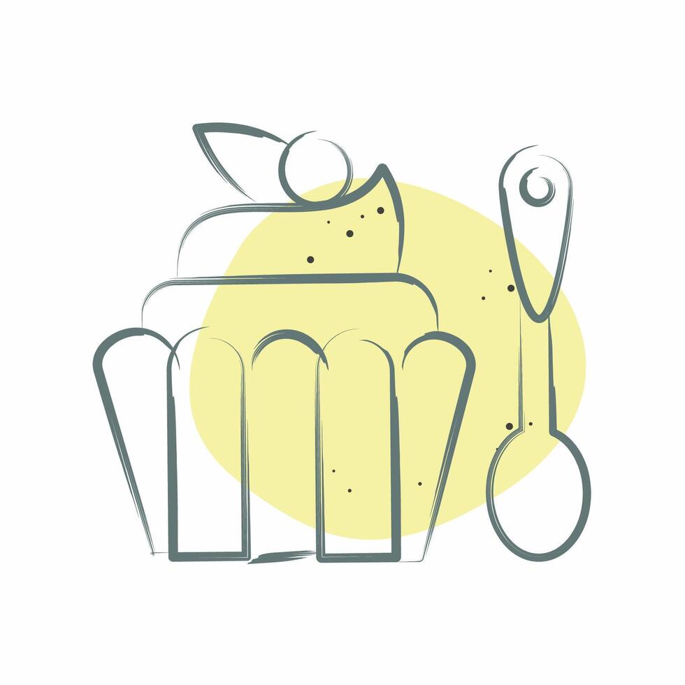 Icon Cupcake. related to Fast Food symbol. Color Spot Style. simple design editable. simple illustration vector