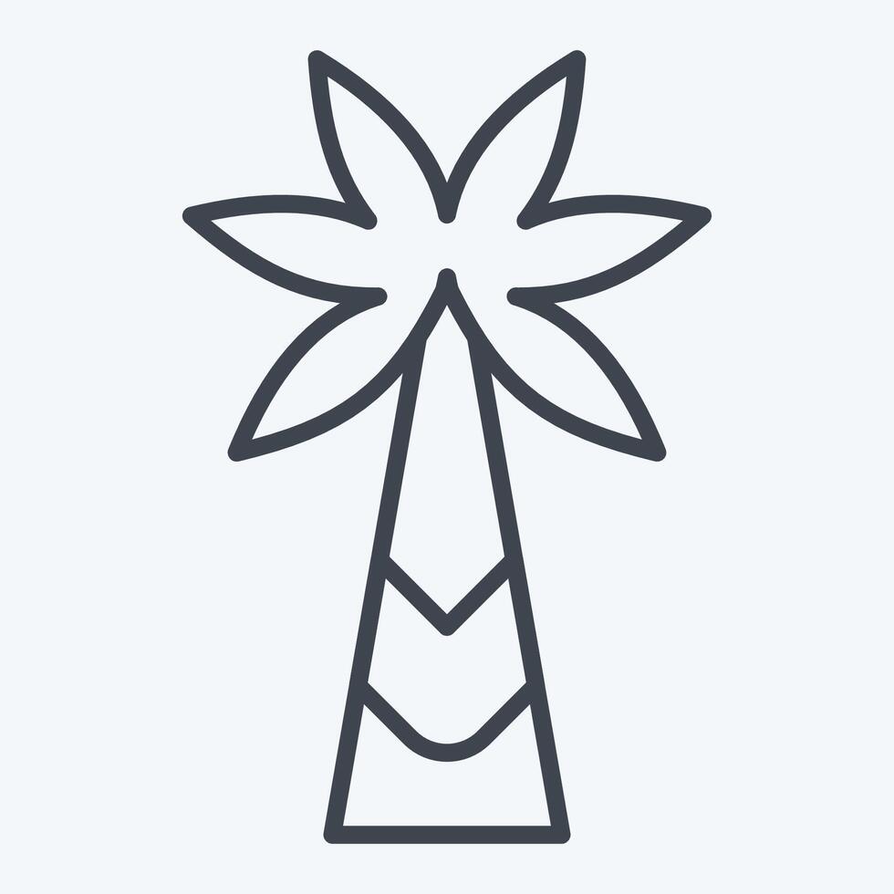 Icon Palm Tree. related to Kenya symbol. line style. simple design editable. simple illustration vector