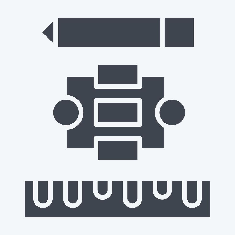 Icon Project Flowchart. related to Creative Concept symbol. glyph style. simple design editable. simple illustration vector