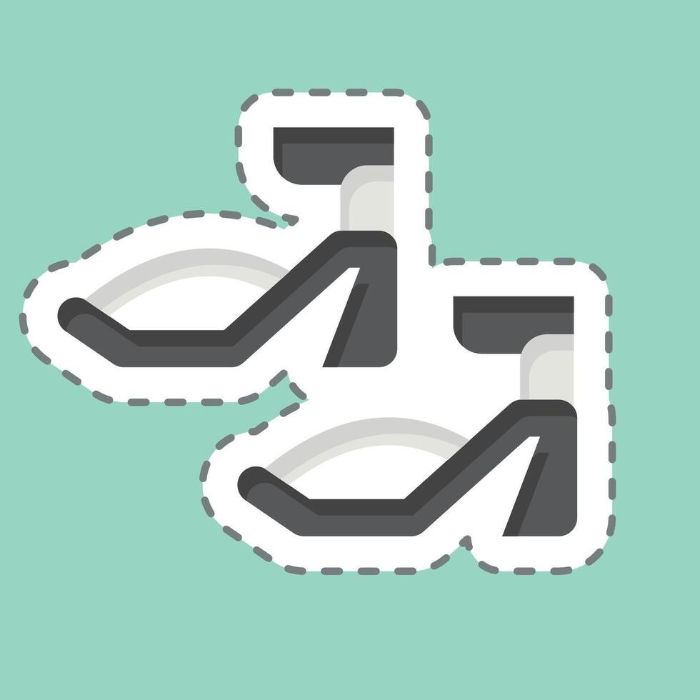 Sticker line cut Sandals. related to Fashion symbol. simple design editable. simple illustration vector