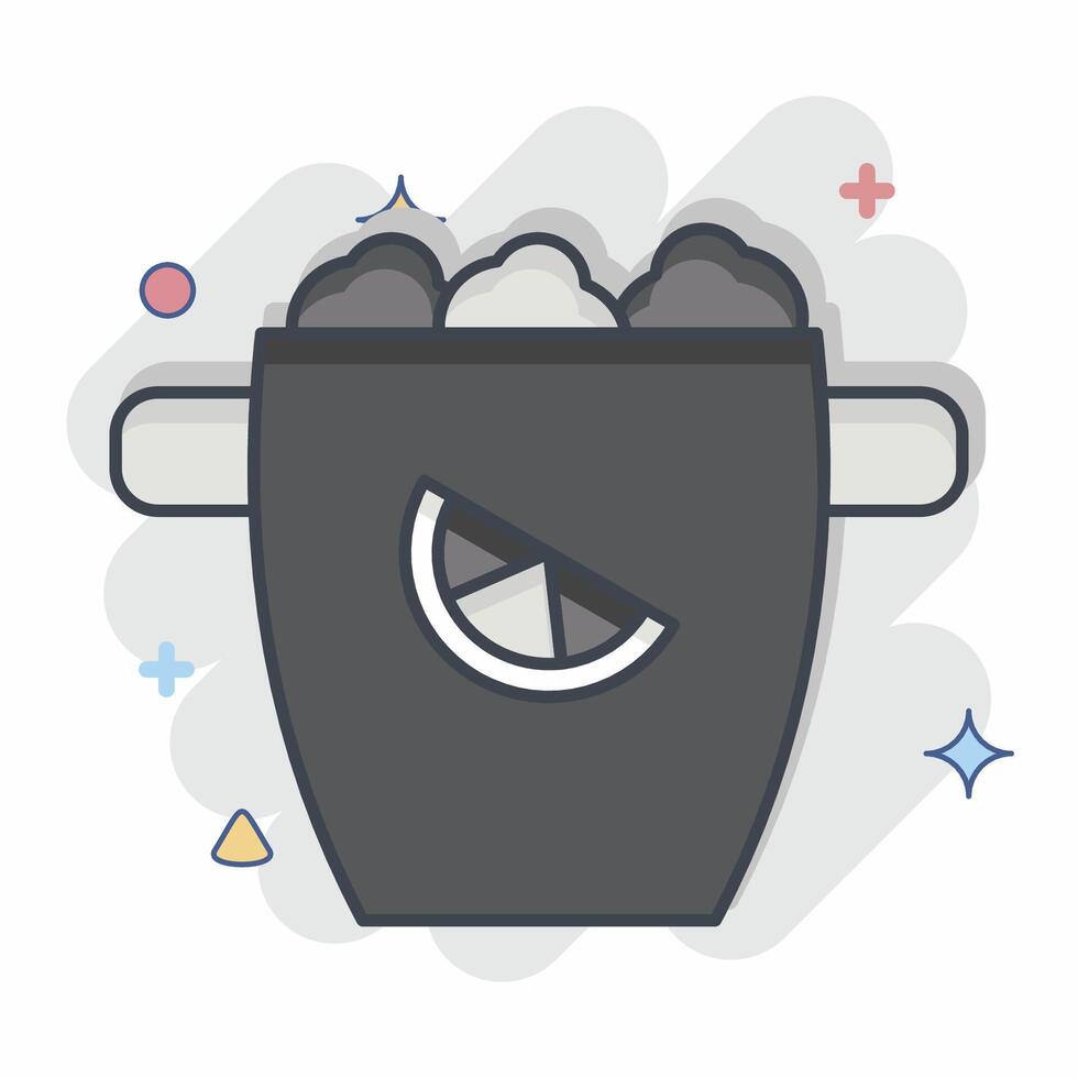 Icon Ice Bucket. related to Cocktails,Drink symbol. comic style. simple design editable. simple illustration vector