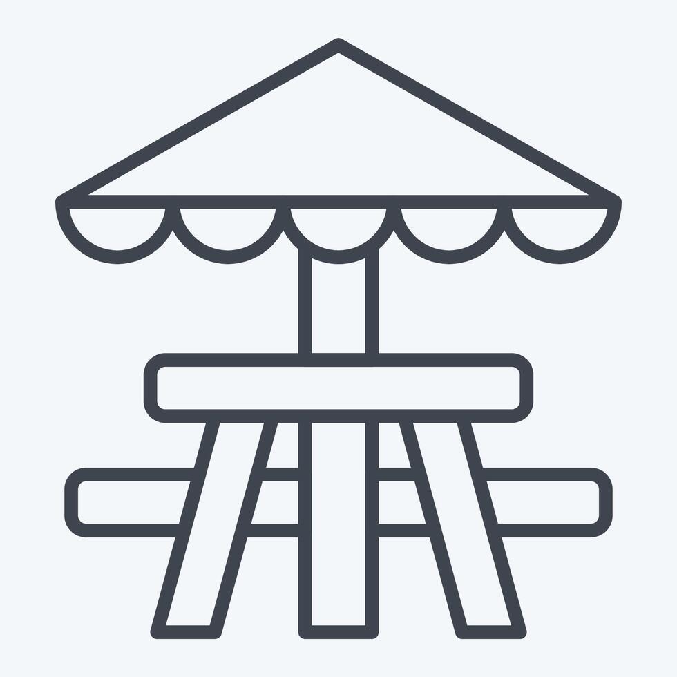 Icon Picnic Table. related to Picnic symbol. line style. simple design editable. simple illustration vector