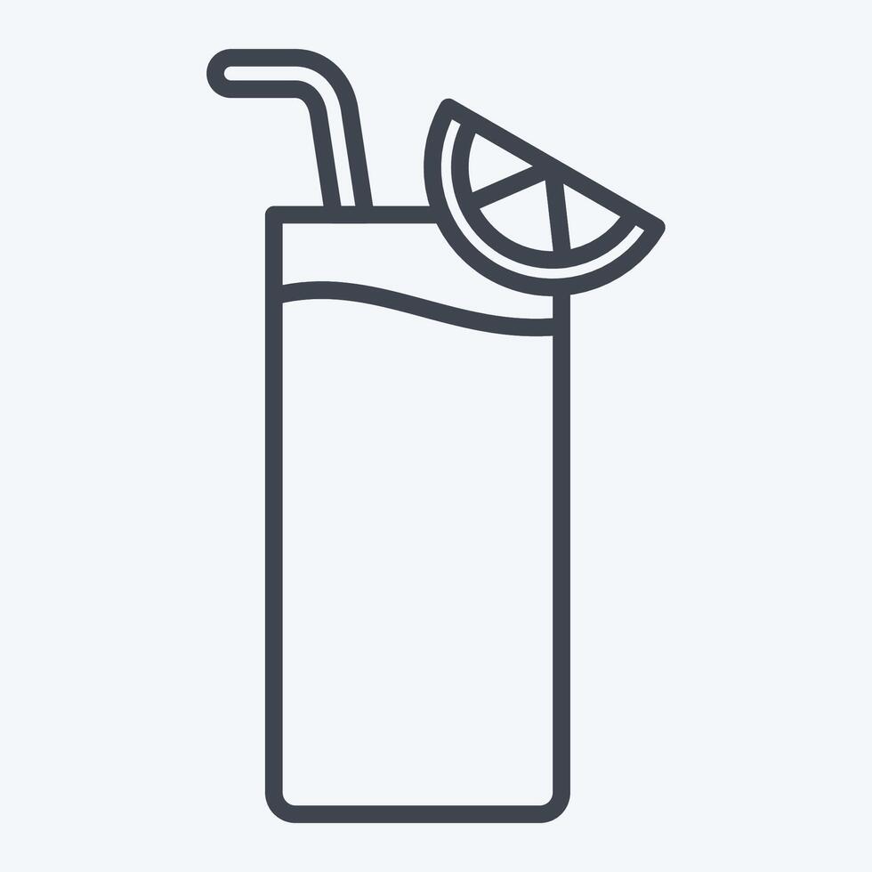 Icon Gin Fizz. related to Cocktails,Drink symbol. line style. simple design editable. simple illustration vector