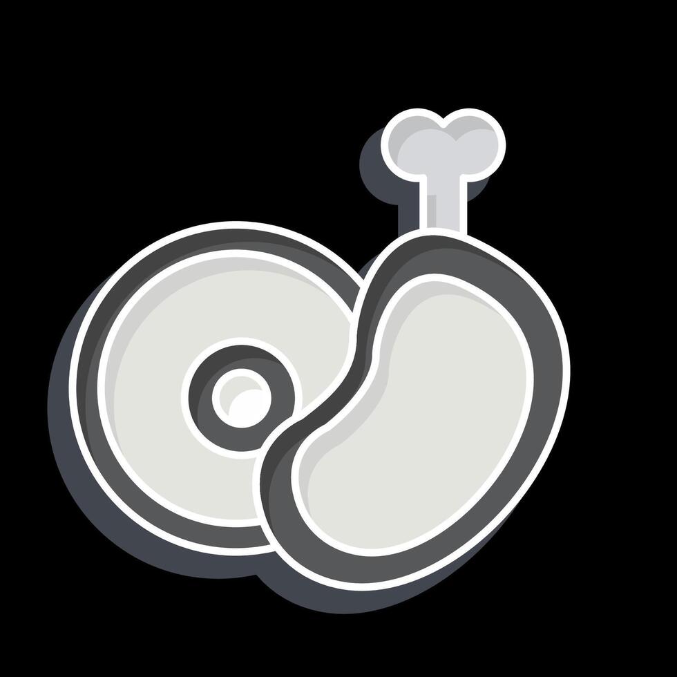 Icon Meat. related to Picnic symbol. glossy style. simple design editable. simple illustration vector