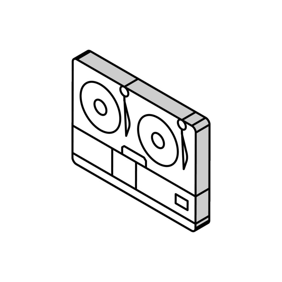 cd player retro music isometric icon vector illustration