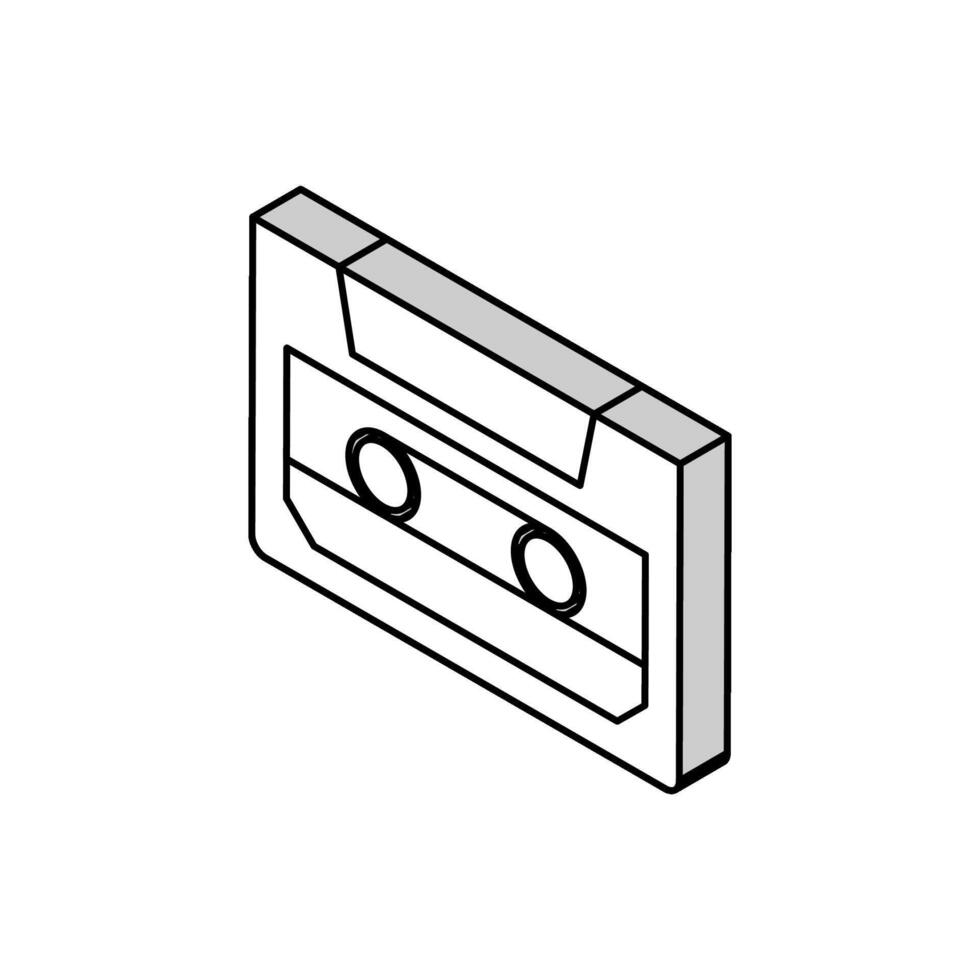 cassette tape retro music isometric icon vector illustration