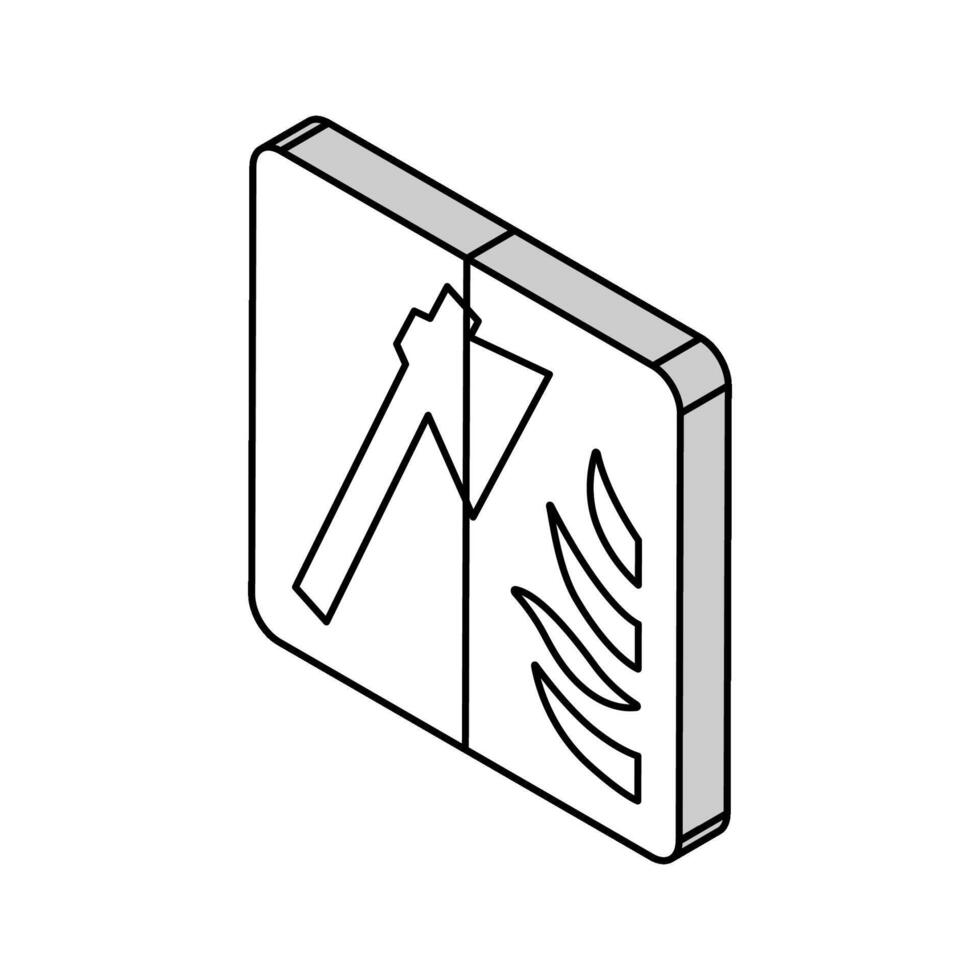 axe emergency safety isometric icon vector illustration