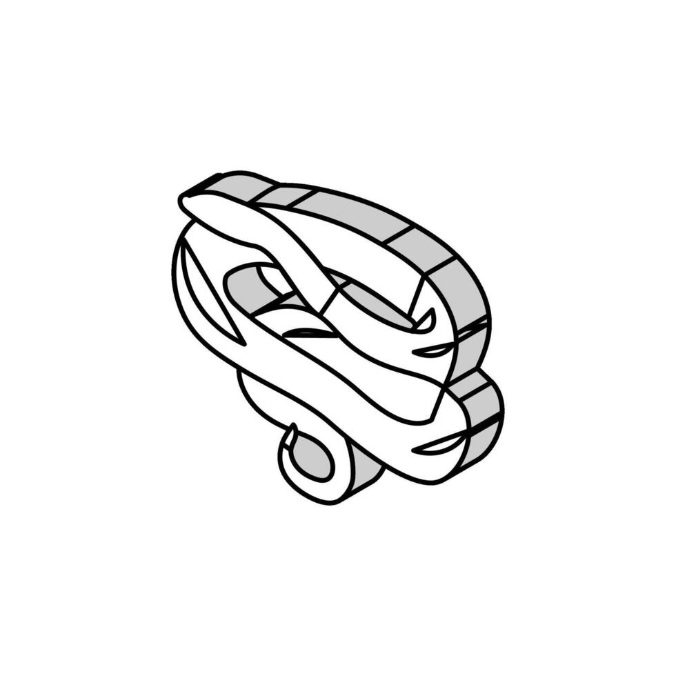 anaconda animal snake isometric icon vector illustration