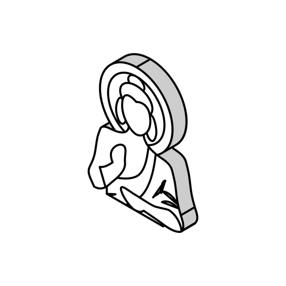 buddha god indian isometric icon vector illustration