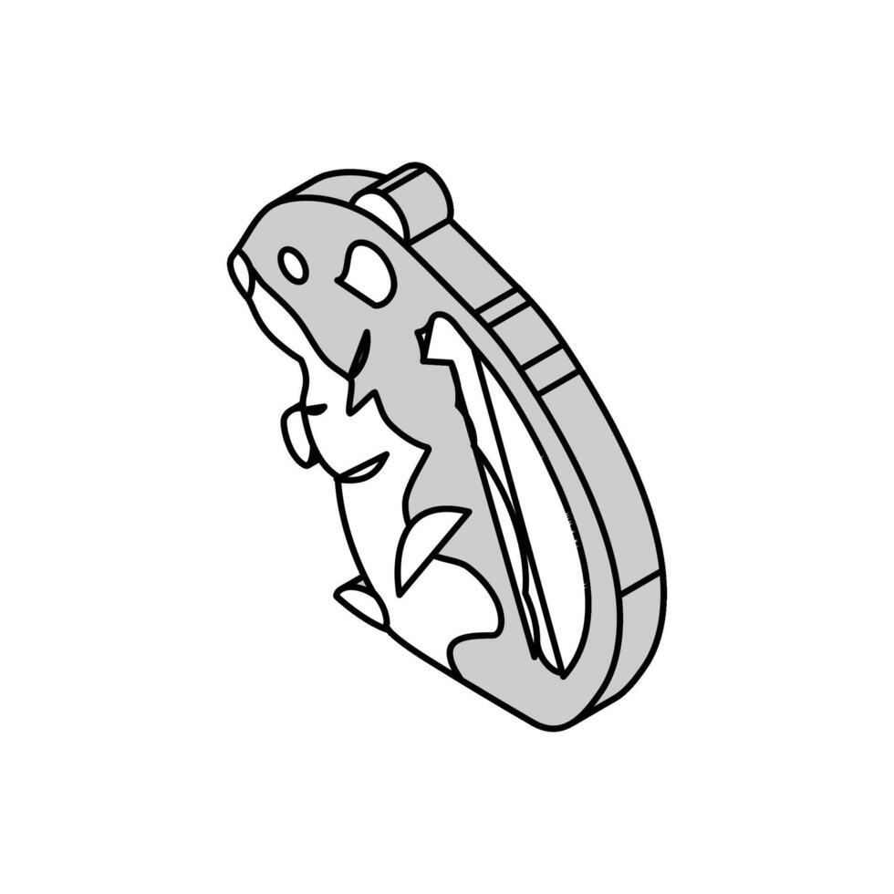 hámster en pie mascota isométrica icono vector ilustración