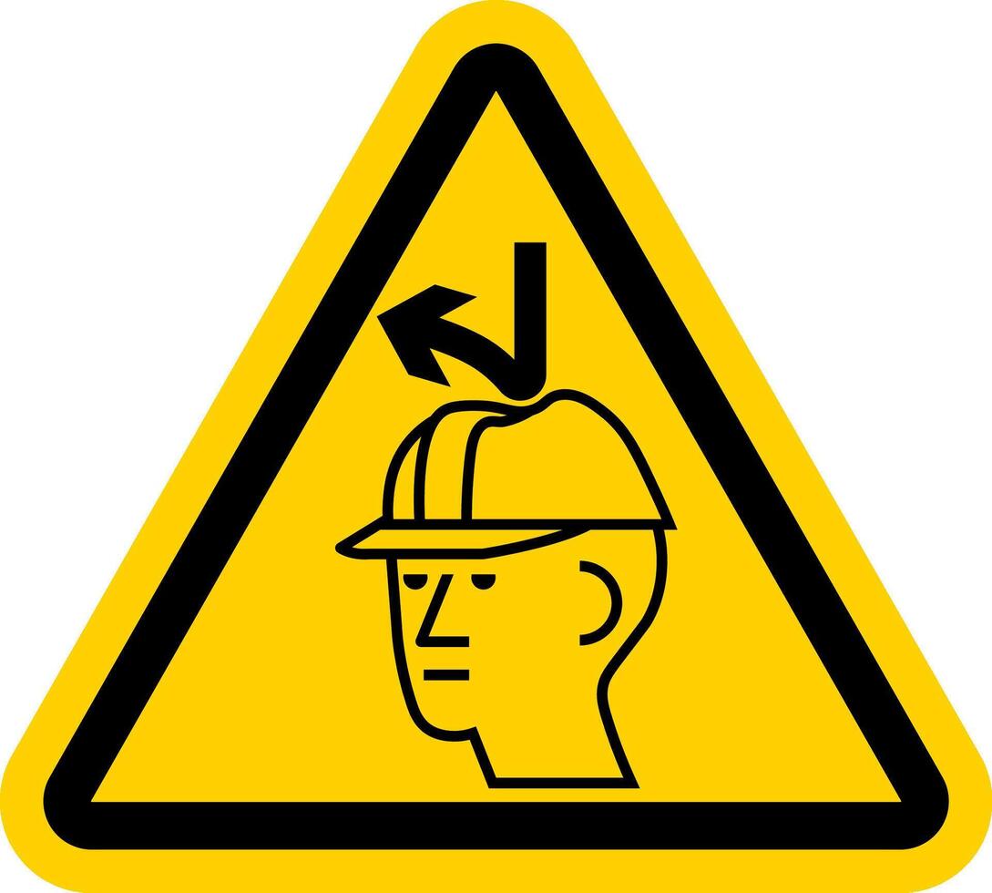 Danger Sign, Falling Objects Hard Hat Area vector