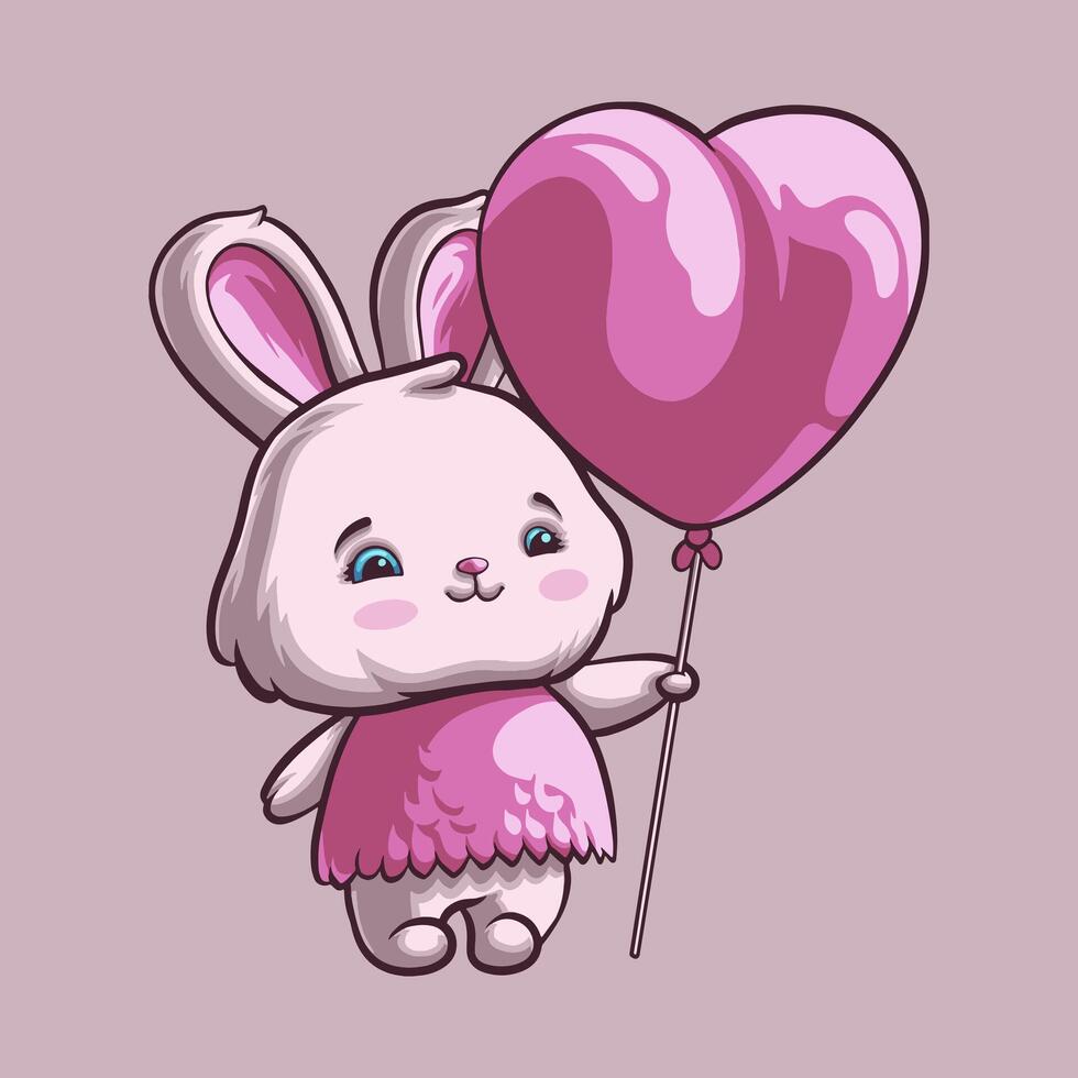 Bunny Love mascot great illustration for your branding business vector