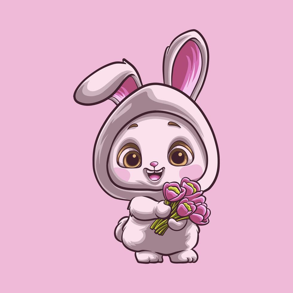 Bunny Love mascot great illustration for your branding business vector