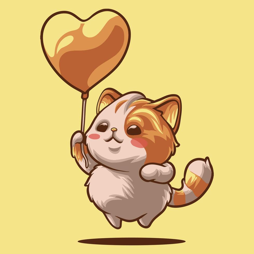 Cat Love mascot great illustration for your branding business vector