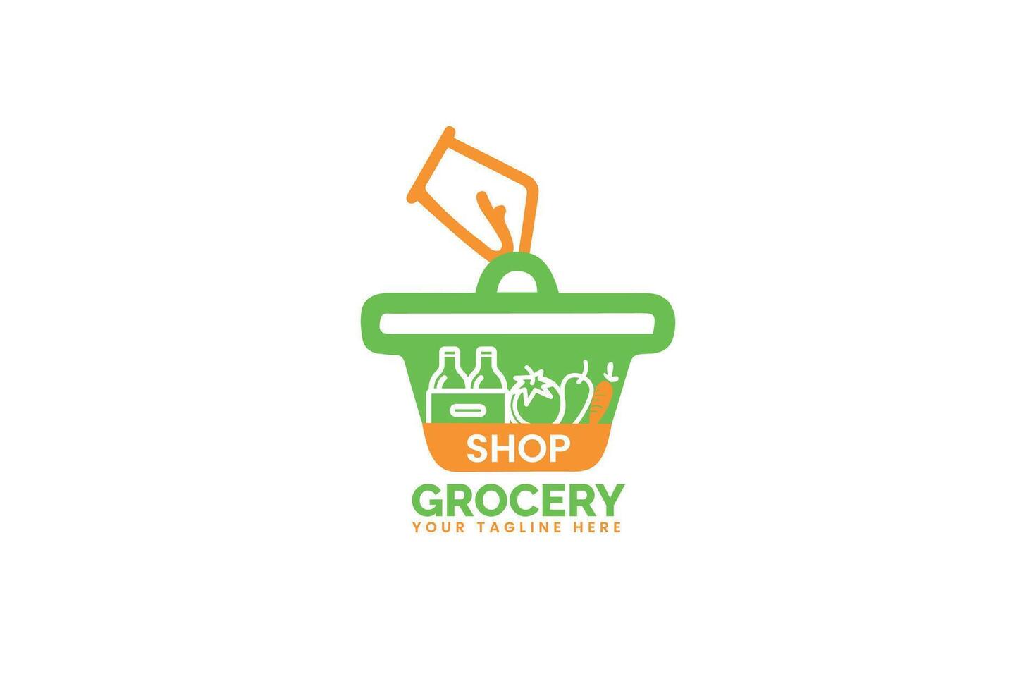 grocery logo design vector