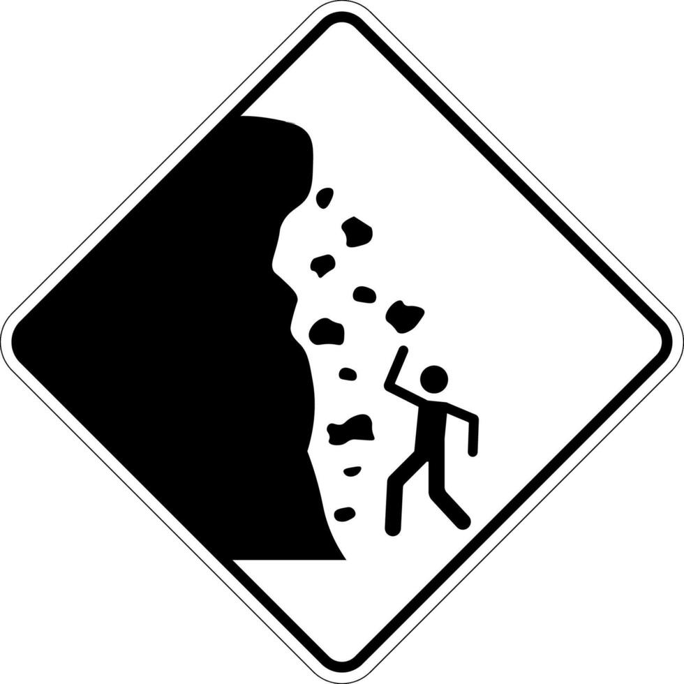 Road Warning Sign, Falling Rocks , Falling Ice vector