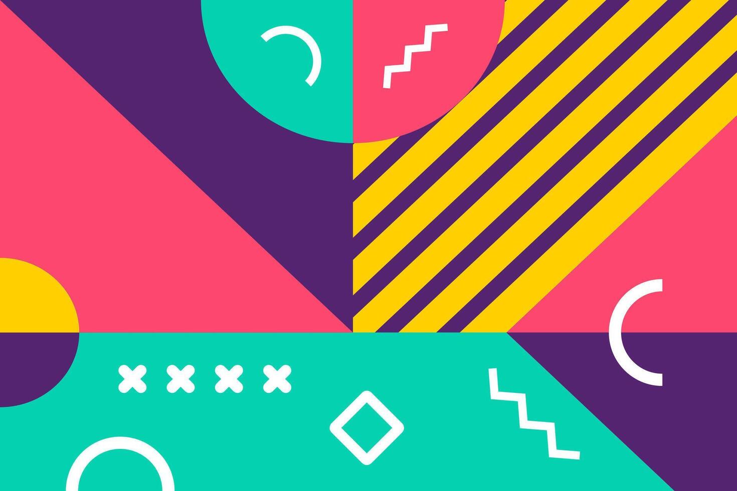 Memphis style colorful flexible design background vector
