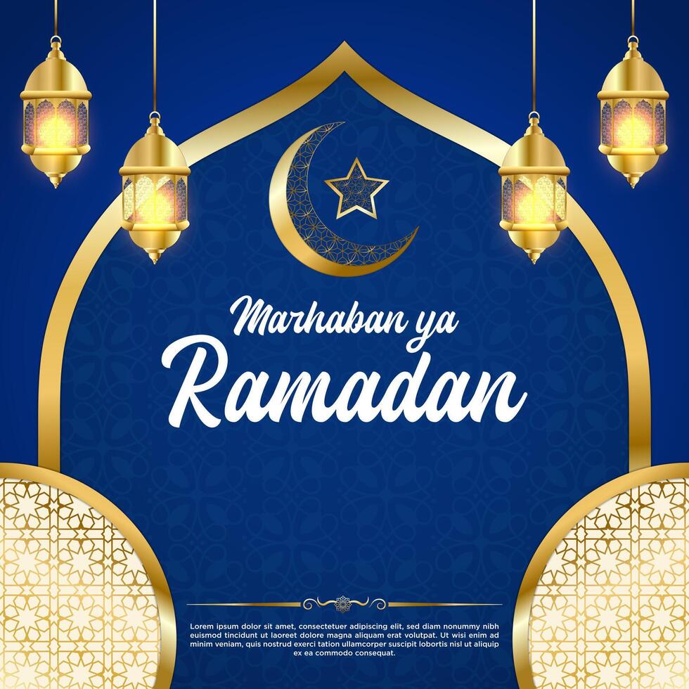 Vector Marhaban ya Ramadan Social Media Post Template