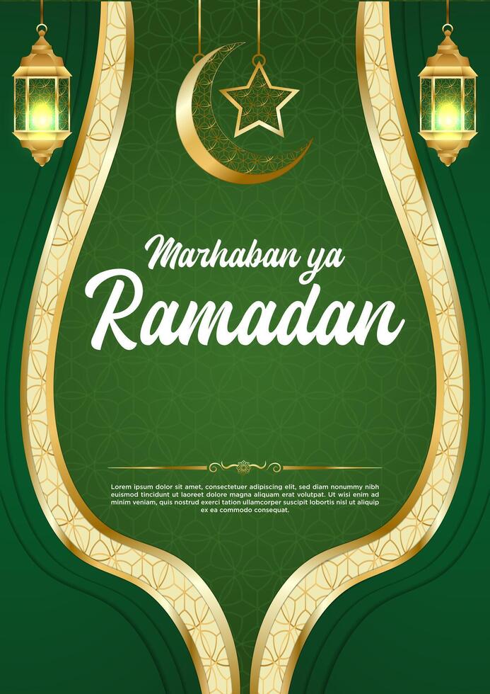 Vector Green Luxury Ramadan Kareem Poster Template