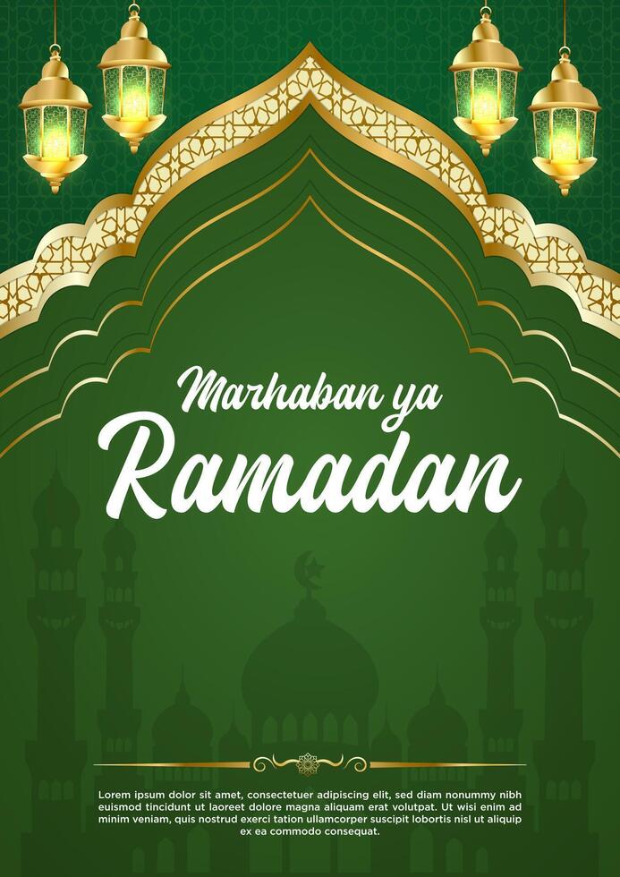 Vector Green Luxury Ramadan Kareem Poster Template