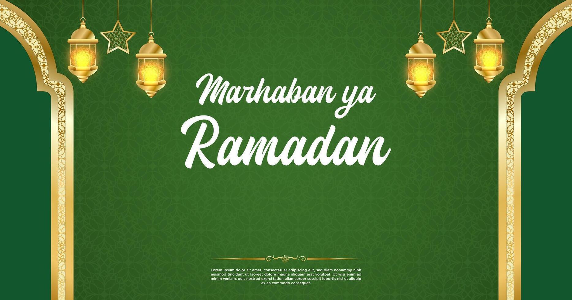 vector verde lujo Ramadán kareem bandera modelo