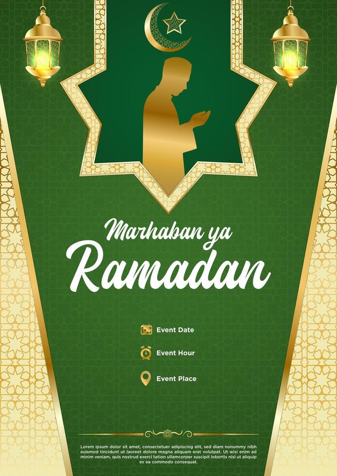 Vector Green Luxury Ramadan Kareem Poster Template