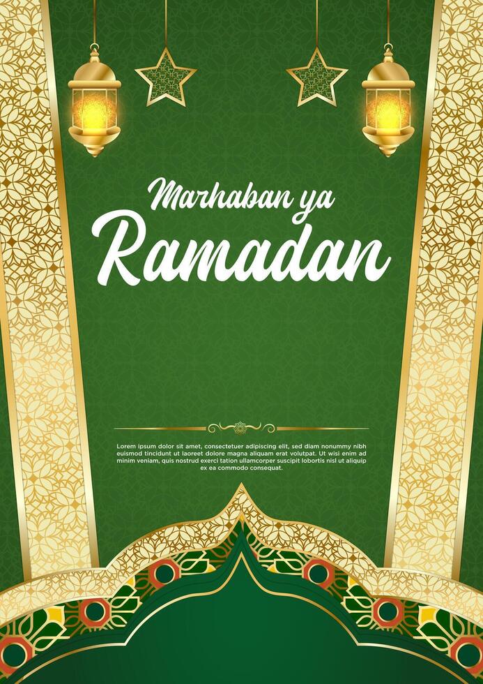 Vector Green Luxury Ramadan Kareem Poster Template