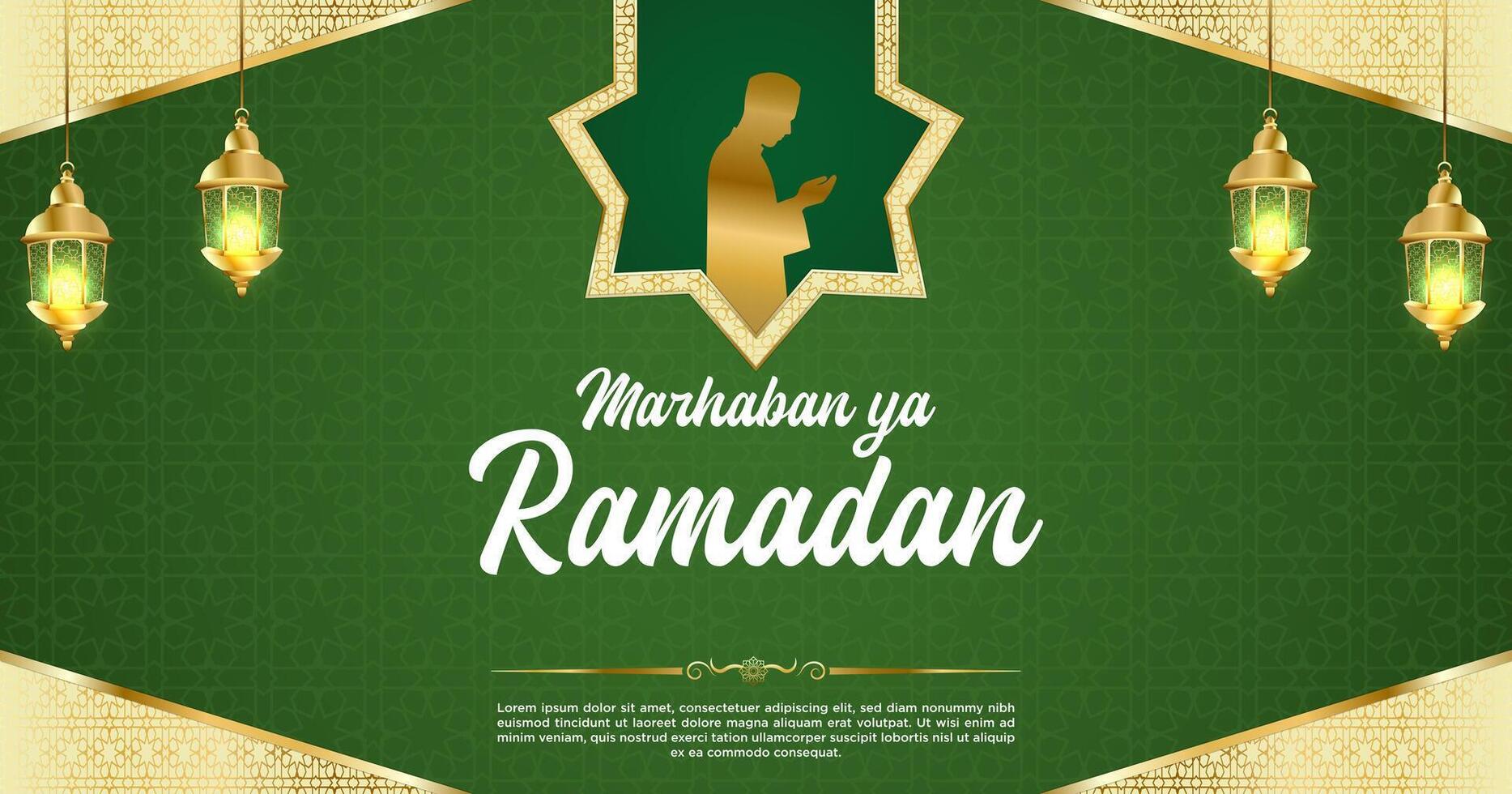 Vector Green Luxury Ramadan Kareem Banner Template
