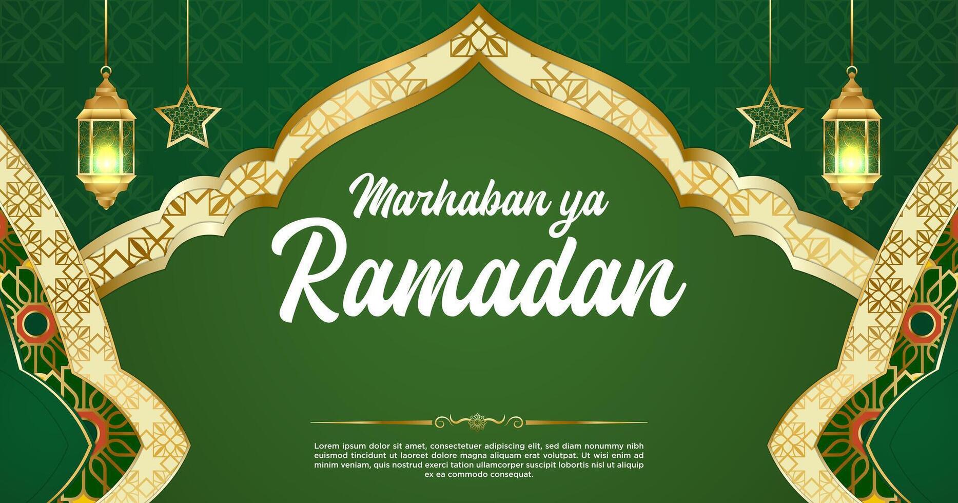 Vector Green Luxury Ramadan Kareem Banner Template