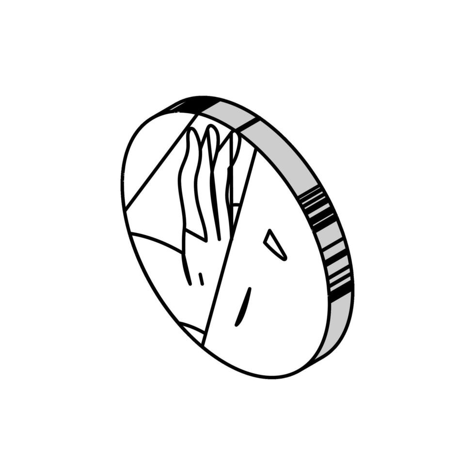 buddha hand gesture mudra isometric icon vector illustration