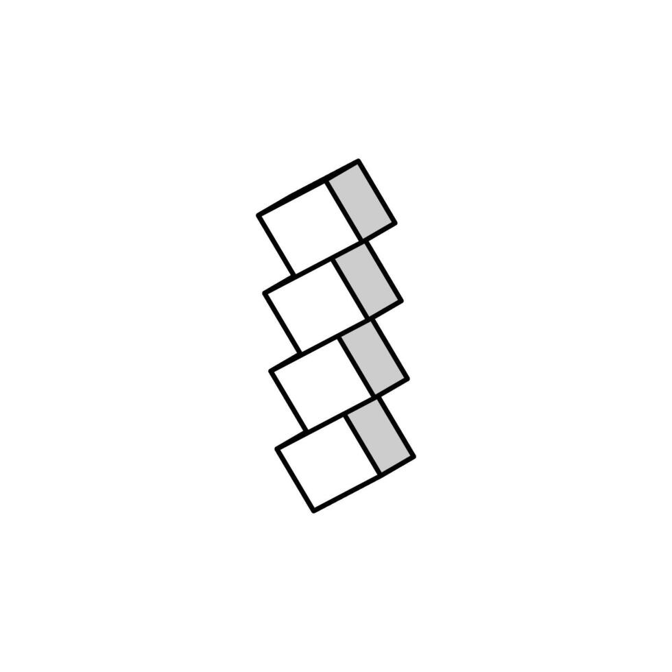 shide paper streamers shintoism isometric icon vector illustration