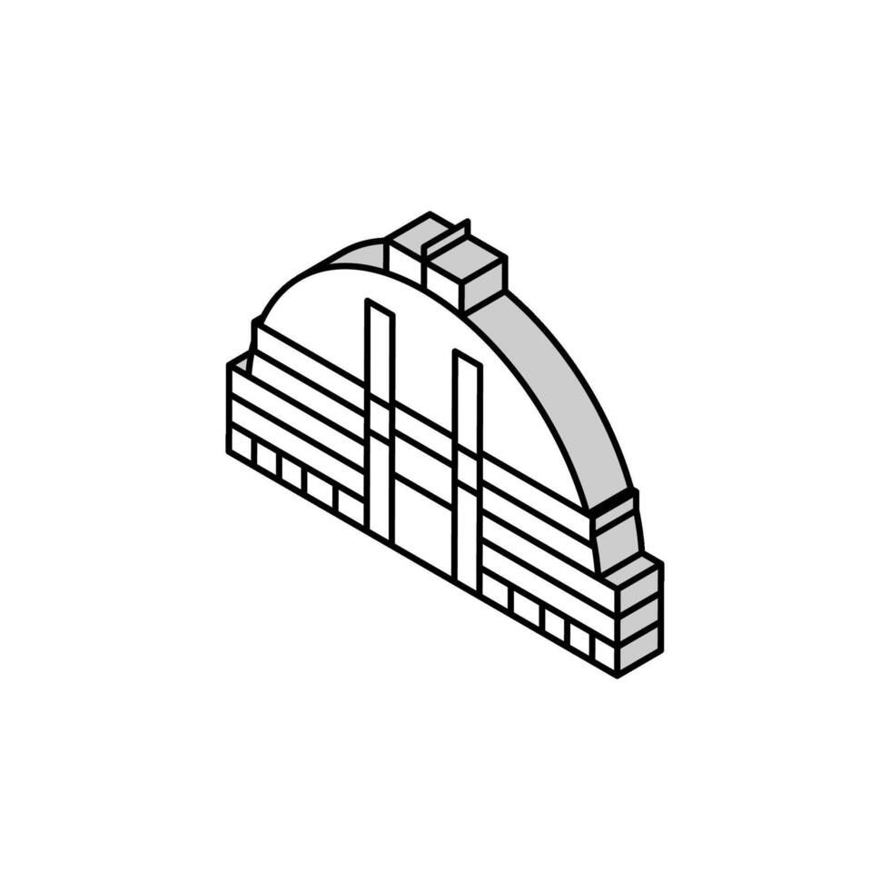 stupa monument buddhism isometric icon vector illustration