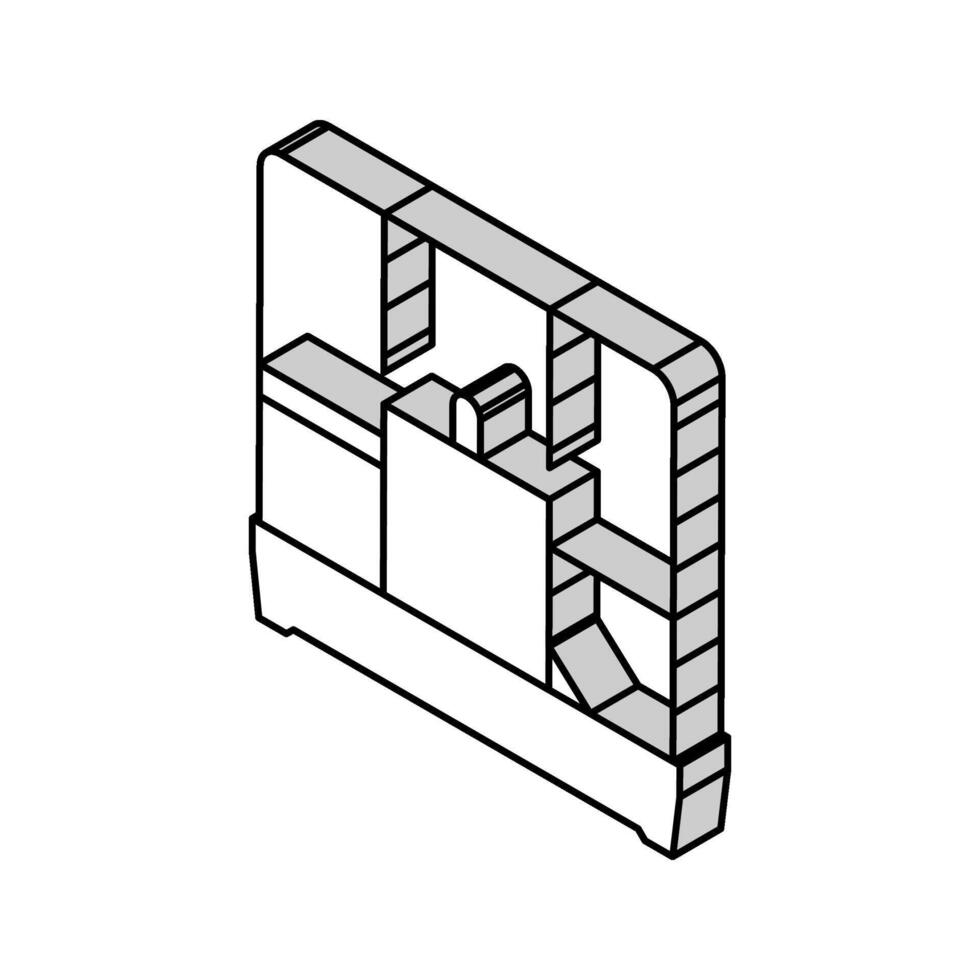 hamster cage pet isometric icon vector illustration